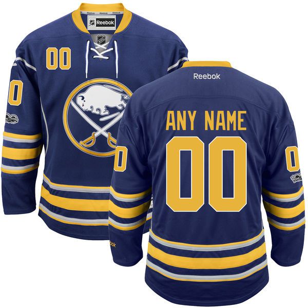 Men Buffalo Sabres Reebok Navy Custom Home Centennial Patch Premier NHL Jersey->customized nhl jersey->Custom Jersey